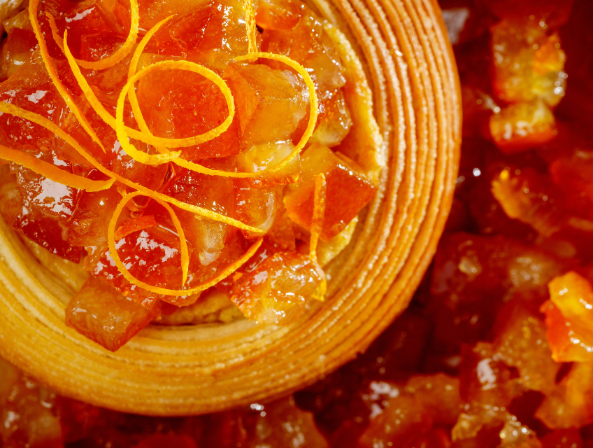 Cesarin - application - candied orange - pastry
